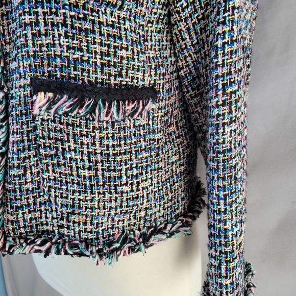 J. Crew Metallic Tweed Lady Jacket Blazer Rainbow Multicolor Black 8 - Picture 10 of 16